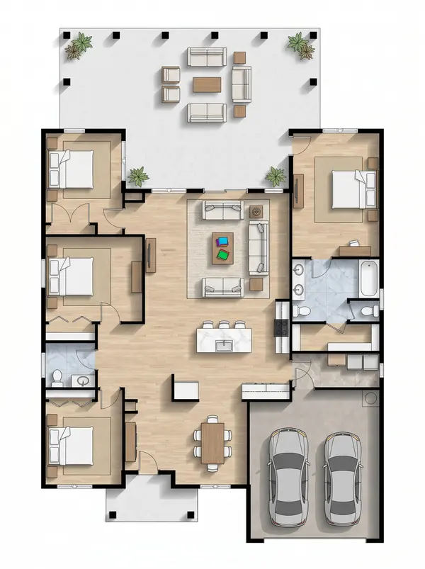 Sprawling Earthy 4-Bed Home floorplan