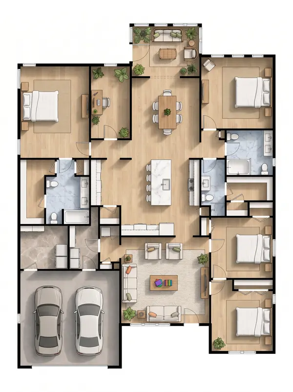Bright 4-Bed House floorplan