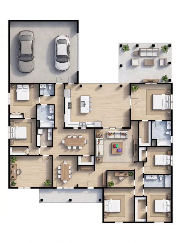 Bright 6-Bed House Design floorplan