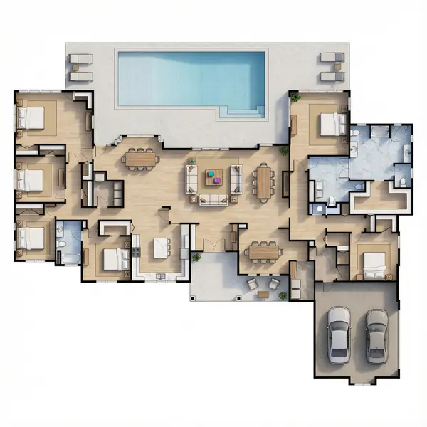 Expansive Earthy 7-Bed floorplan