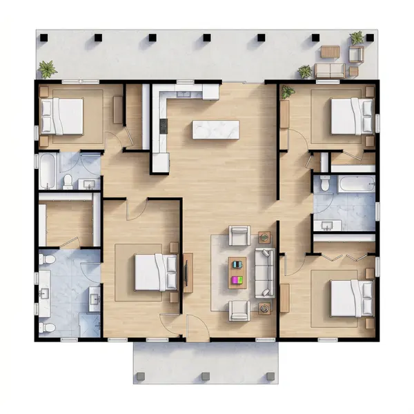 Spacious Bright 4-Bed House floorplan