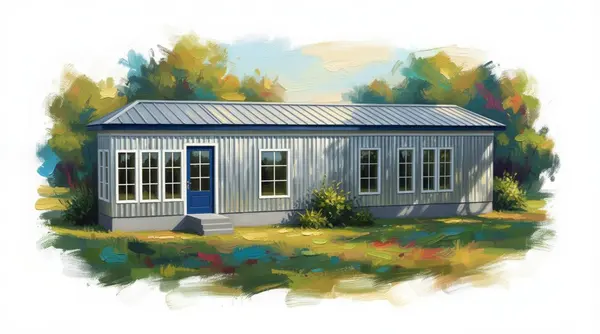 Compact Industrial 1-Bed Home exterior render