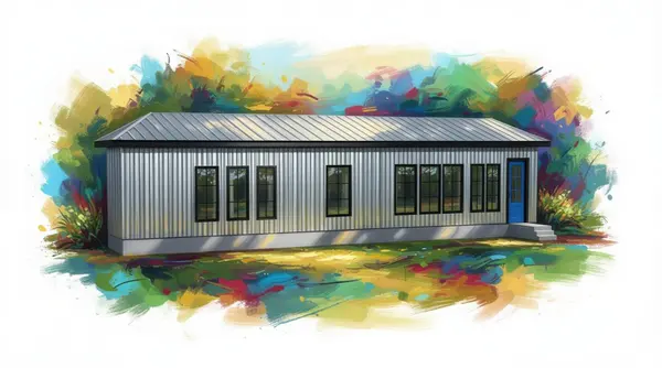 Compact Industrial 1-Bed Home exterior render