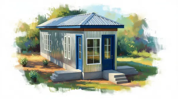 Compact Industrial 1-Bed exterior render