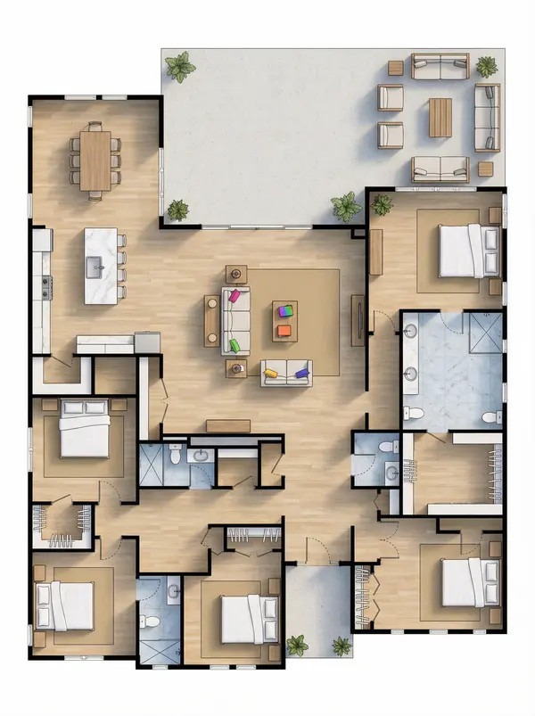 5 Bed 4 Bath House Plan floorplan