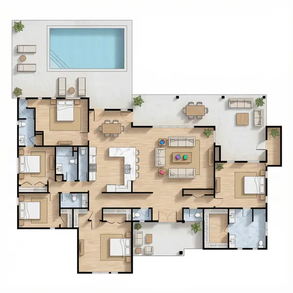 Sprawling Earthy 5-Bed Home floorplan