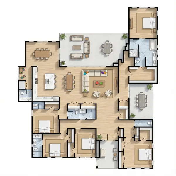 5 Bed 5 Bath House Plan floorplan