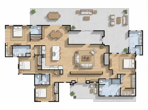 4 Bed 5 Bath House Plan floorplan