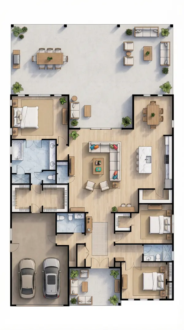 Sprawling Earthy 4-Bed floorplan