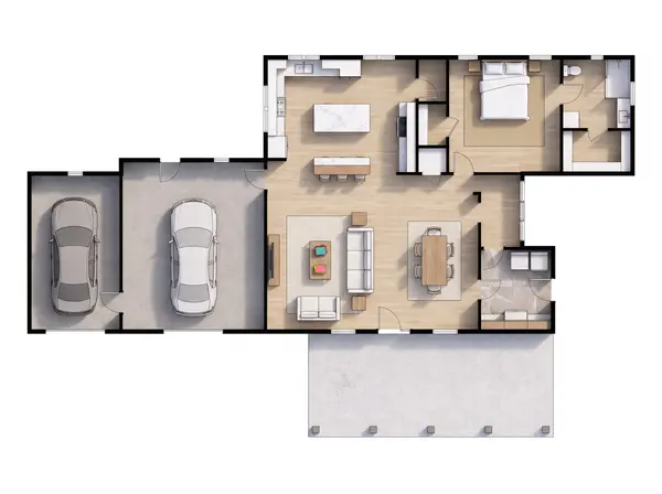 Earthy 1-Bed Home floorplan