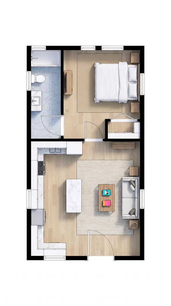 Bright Compact 1-Bed floorplan