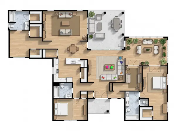 Spacious Natural 2-Bed floorplan