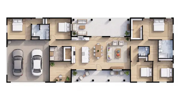 Spacious Earthy 4-Bed floorplan