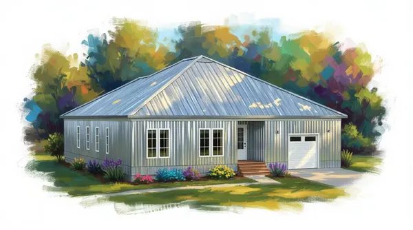 Industrial 4-Bed House exterior render