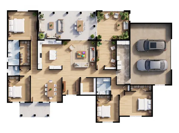 Sprawling 3-Bed Industrial floorplan