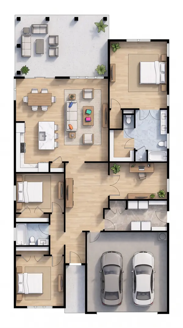 Spacious Bright 3-Bed House floorplan
