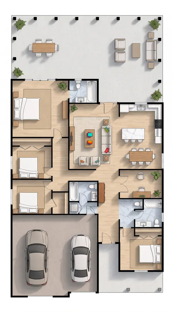 Bright 4-Bed Residence floorplan