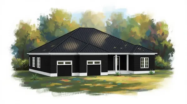Sleek Dark 4-Bed Home exterior render