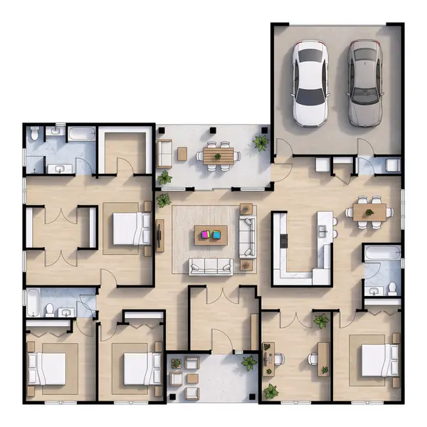 Bright 4-Bed Home floorplan