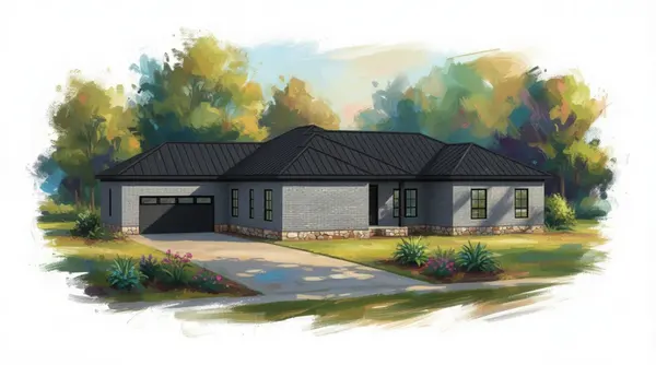 Dark 4-Bed with Two-Car Garage exterior render