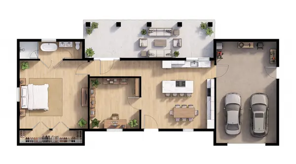 Cozy 1-Bed Natural floorplan