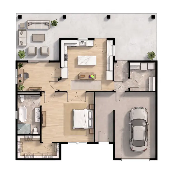 Natural 1-Bed Home floorplan