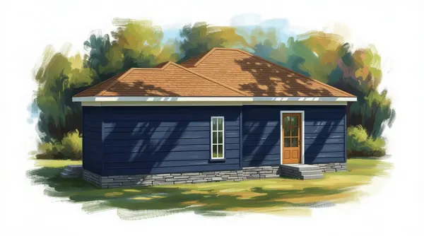 Compact Dark 1-Bed Home exterior render