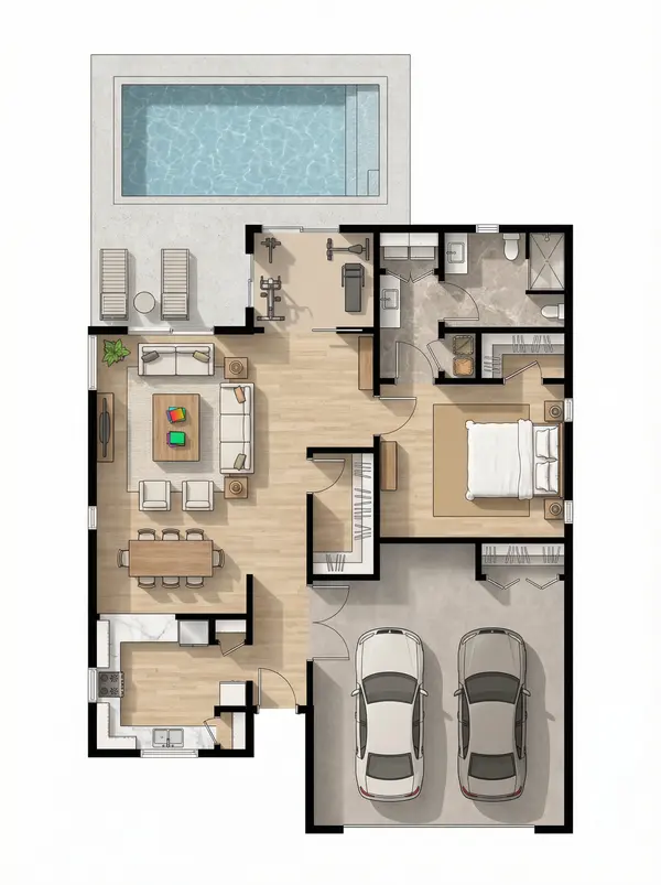 Bright 1-Bed Residence floorplan