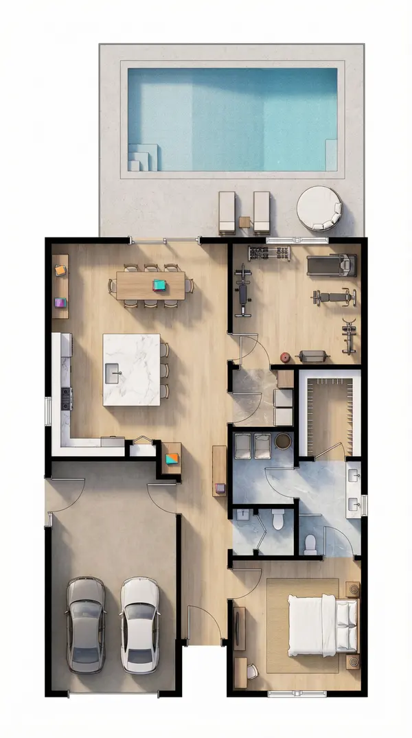 Cozy Bright 1-Bed floorplan