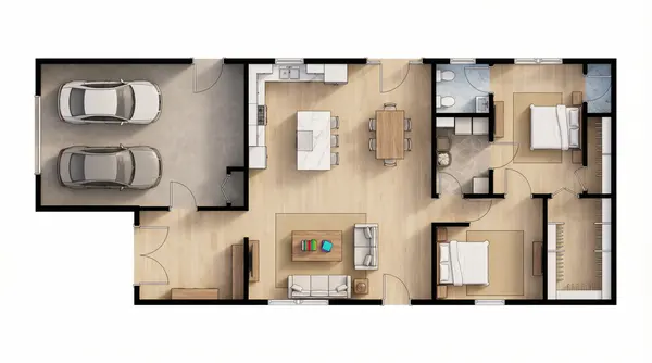 Bright 2-Bed Home floorplan