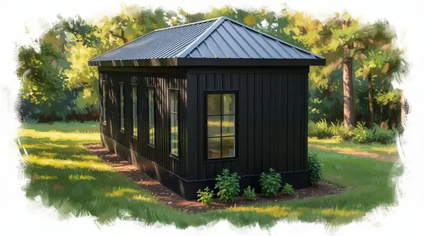 Compact Dark 1-Bed exterior render