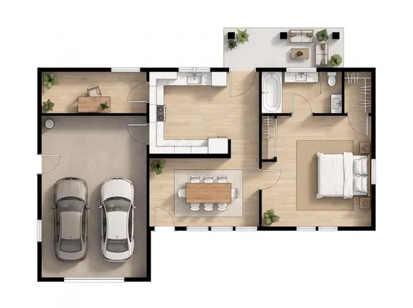 Bright 1-Bed House floorplan