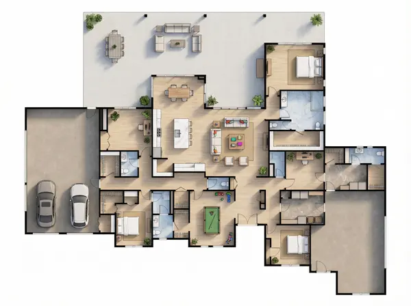 Sprawling Earthy 3-Bed House floorplan