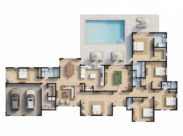 Bright Sprawling 6-Bed floorplan