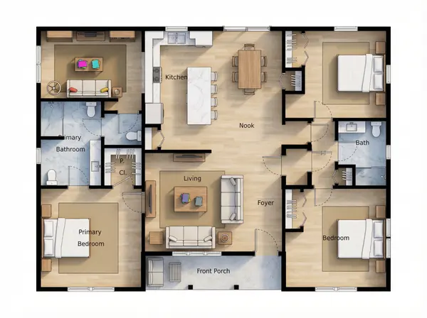 Spacious 3-Bed Dark House floorplan