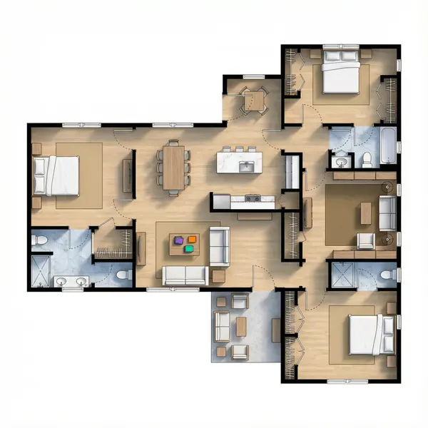 Earthy 3-Bed Home floorplan