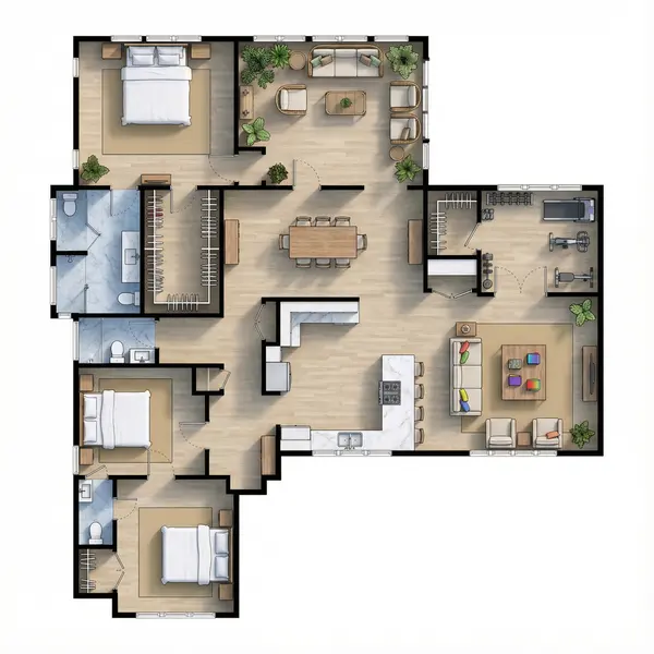 Sprawling Earthy 3-Bed floorplan