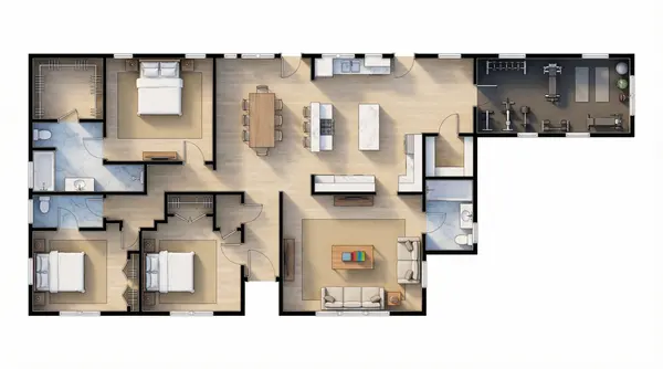Earthy 3-Bed House floorplan