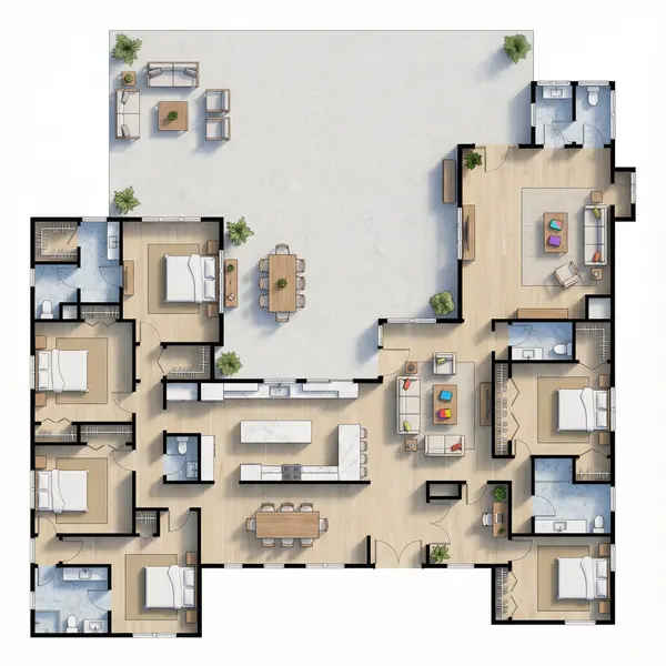 Earthy 6-Bed Home floorplan