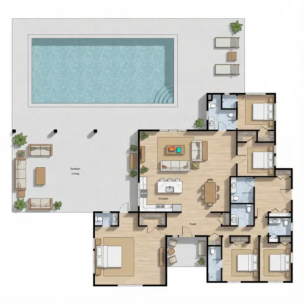 Spacious Earthy 6-Bed floorplan