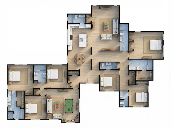 Sprawling Earthy 6-Bed House floorplan