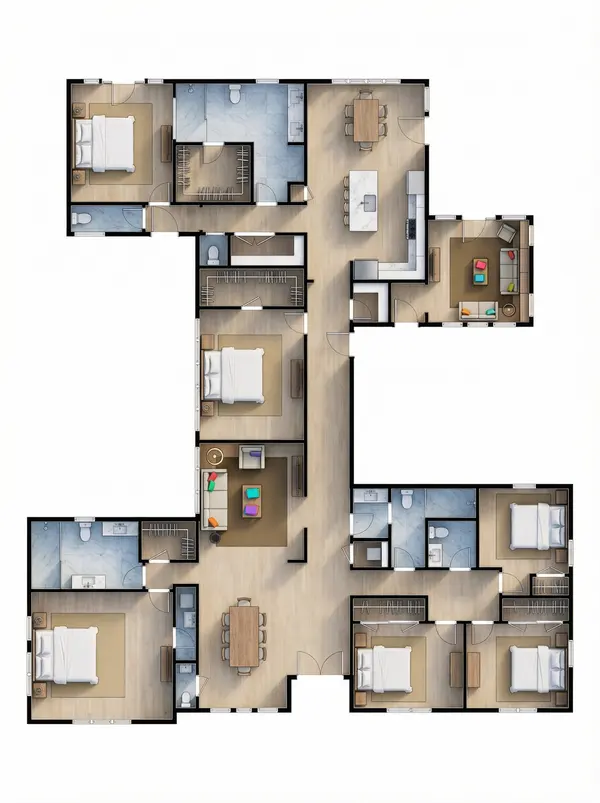 Sprawling Dark 6-Bed House floorplan