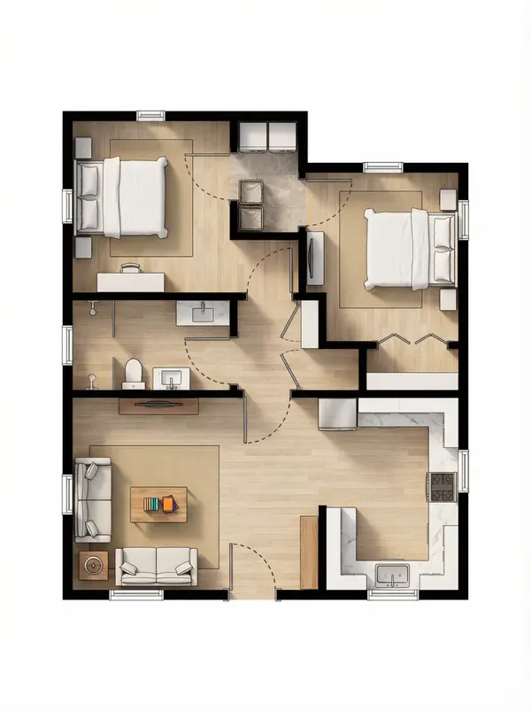 Bright 2-Bed Plan floorplan