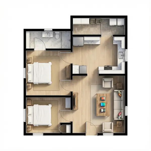 Bright 2-Bed House floorplan