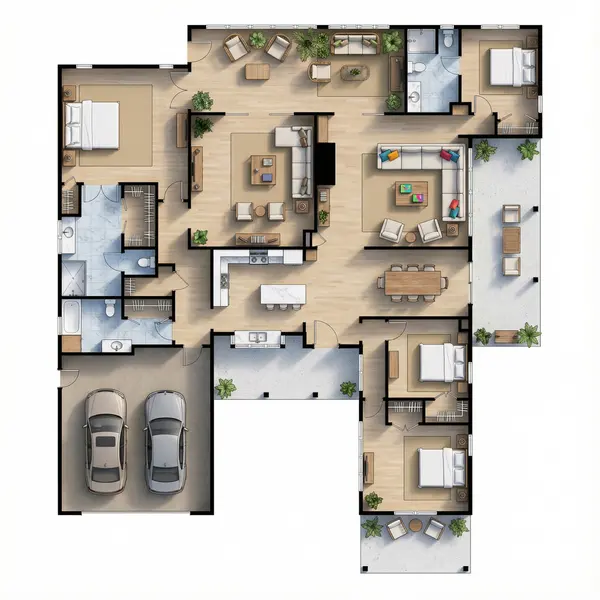 Sprawling Earthy 4-Bed floorplan