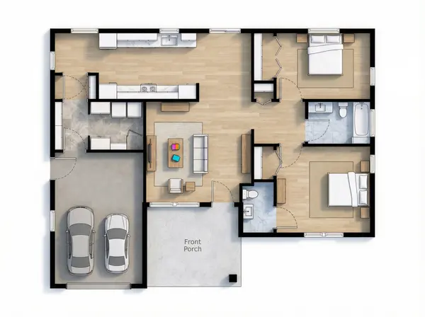 Cozy Natural 2-Bed House floorplan