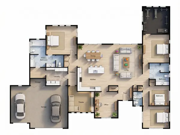 Sprawling Earthy 4-Bed floorplan