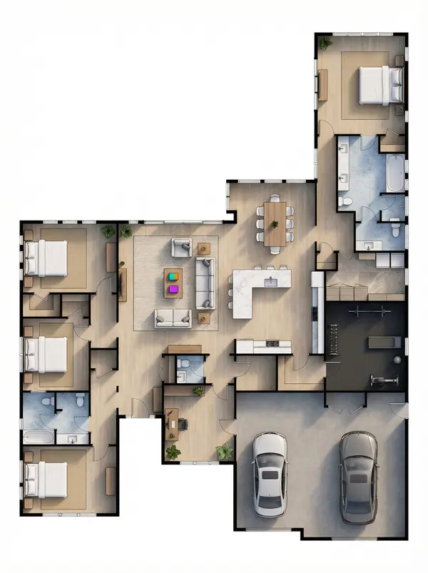 Spacious 4-Bed Dark Home floorplan