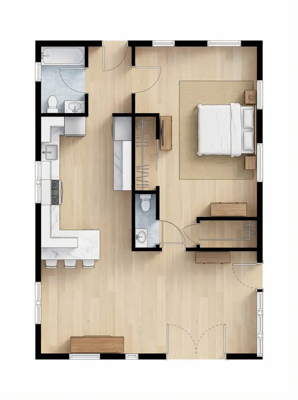 Compact Bright 1-Bed Home floorplan
