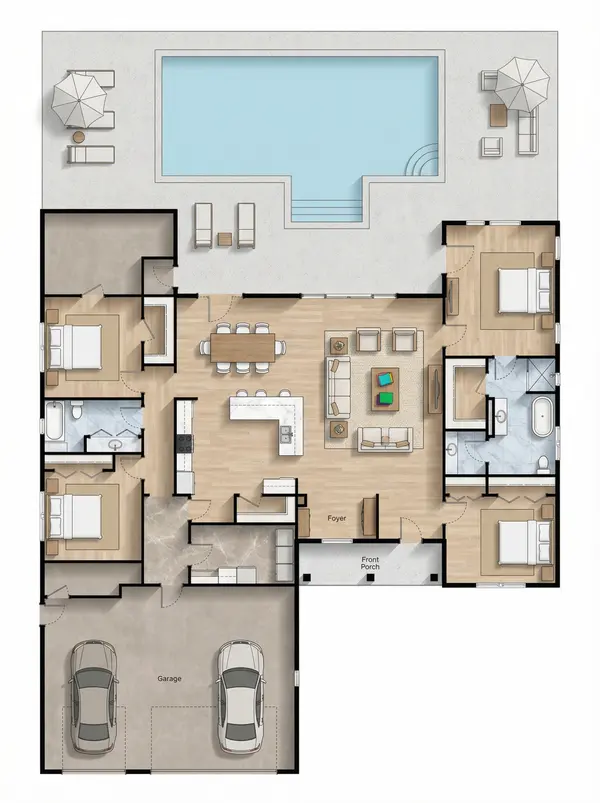 4 Bed 2 Bath House Plan floorplan
